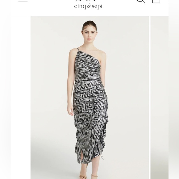Cinq a sept CHRISTEL DRESS one shoulder dress, size 4, New $595.00 - Picture 3 of 9